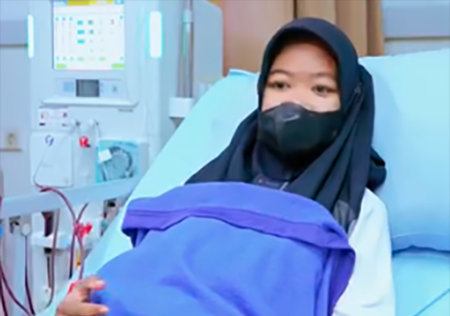 Sri, usia 28 tahun, menjalani cuci darah/Foto: Instagram BPJS Kesehatan